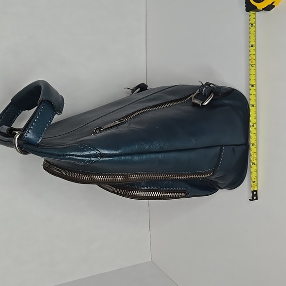 Patricia Nash Leather Backpack, Style P29833, Color Caribbean Blue - Picture 4 of 16